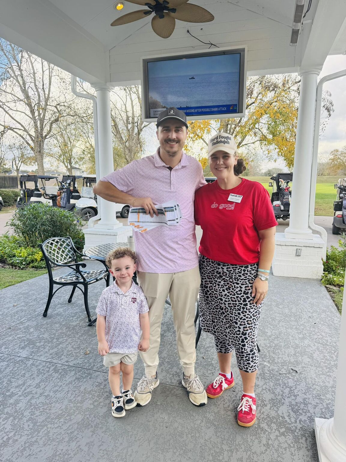 Community gathering from the inaugural Heath Holiday Scramble in 2025.